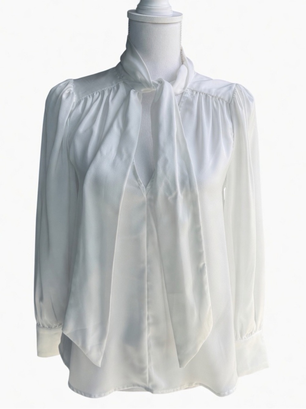 NWT Greylin Cameron Button Up Neck Tie Blouse